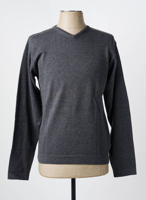 Pull col v manches longues gris BLEND OF AMERICA homme