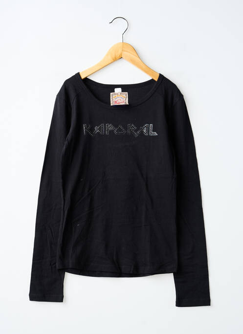 T-shirt coupe droite manches longues noir KAPORAL fille