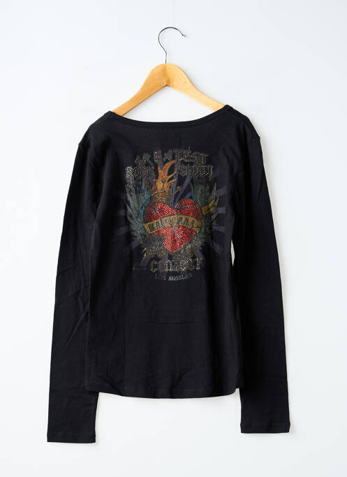 T-shirt coupe droite manches longues noir KAPORAL fille