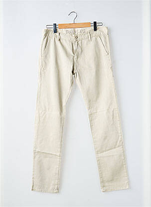 Pantalon chino tissage popeline taille normale beige LE TEMPS DES CERISES homme