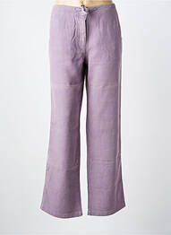 Pantalon large fermeture zippée sous rabat boutonné taille normale violet BENSIMON femme