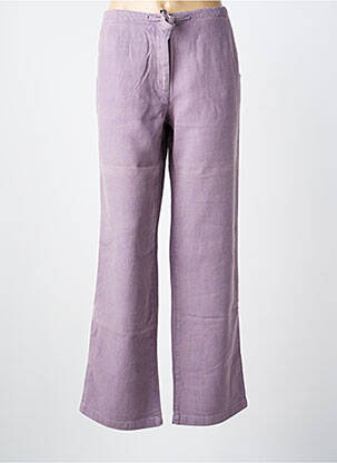 Pantalon large fermeture zippée sous rabat boutonné taille normale violet BENSIMON femme