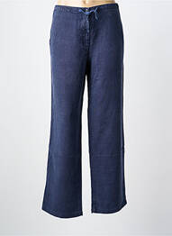 Pantalon large fermeture zippée sous rabat boutonné taille normale bleu BENSIMON femme