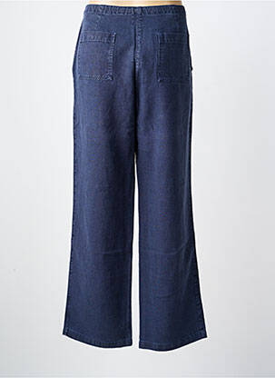 Pantalon large fermeture zippée sous rabat boutonné taille normale bleu BENSIMON femme