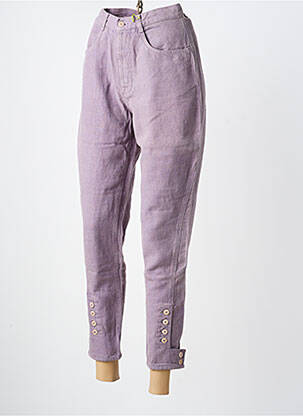Pantalon 7/8 taille haute taille haute violet BENSIMON femme