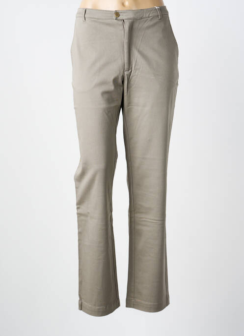 Pantalon chino tissage popeline taille normale gris JACKPOT femme