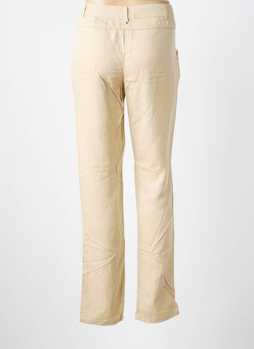 Pantalon droit tissage popeline taille normale beige DDP femme
