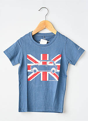 T-shirt sérigraphie floquée manches courtes bleu MA LOCOMOTION garçon
