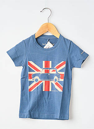 T-shirt sérigraphie floquée manches courtes bleu MA LOCOMOTION garçon