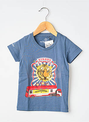 T-shirt sérigraphie floquée manches courtes bleu MA LOCOMOTION garçon