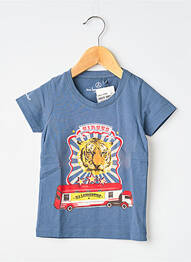 T-shirt sérigraphie floquée manches courtes bleu MA LOCOMOTION garcon