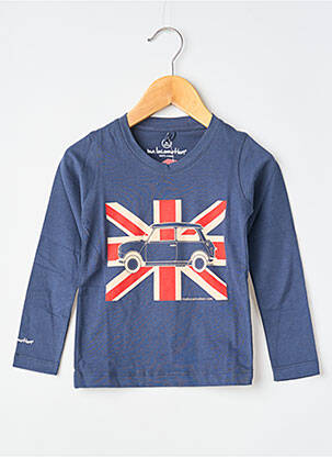 T-shirt sérigraphie floquée manches courtes bleu MA LOCOMOTION garçon