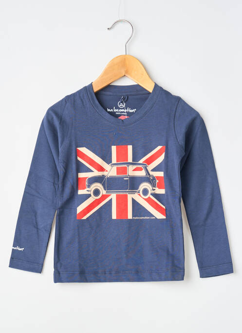 T-shirt sérigraphie floquée manches courtes bleu MA LOCOMOTION garcon
