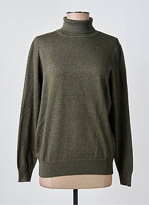 Pull col roulé resserrée sur le bas manches longues vert JENSEN femme