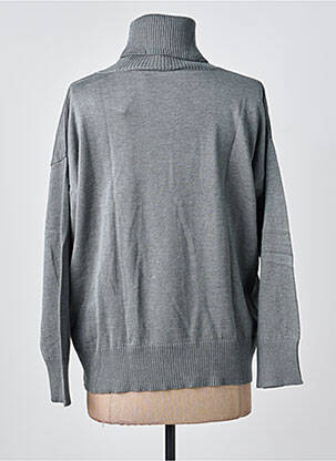 Pull col roulé resserrée sur le bas manches longues gris COULEURS DU TEMPS femme