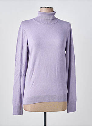 Pull col roulé stretch manches longues violet B.YOUNG femme