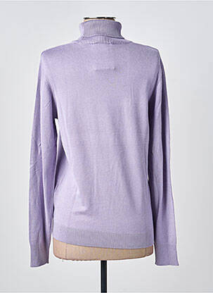Pull col roulé stretch manches longues violet B.YOUNG femme