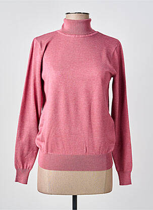 Pull col roulé resserrée sur le bas manches longues rose JENSEN femme