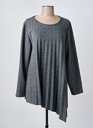 Pull col rond manches longues gris FRANCK ANNA femme
