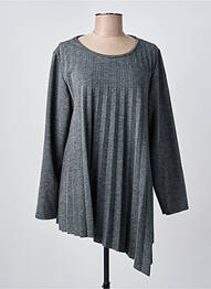 Pull col rond manches longues gris FRANCK ANNA femme