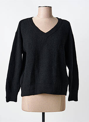 Pull col v manches longues noir C'EST BEAU LA VIE femme