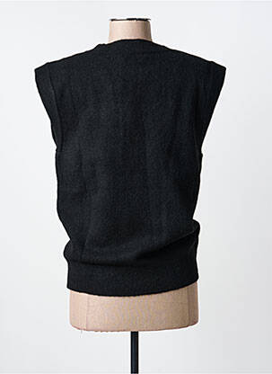 Pull col v sans manche noir GEISHA femme