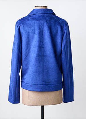 Veste casual col tailleur bleu JULIE GUERLANDE femme
