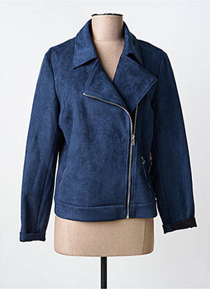 Veste casual col tailleur bleu fonce JULIE GUERLANDE femme