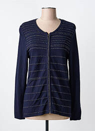 Gilet manches longues coupe cintrée bleu CHRISTINE LAURE femme