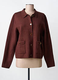 Gilet manches longues fermeture boutonnée sur le devant marron JULIE GUERLANDE femme