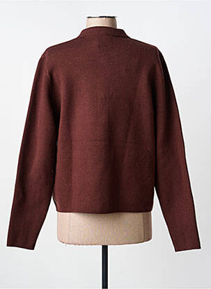 Gilet manches longues fermeture boutonnée sur le devant marron JULIE GUERLANDE femme