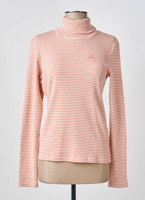 Pull col roulé coupe cintrée manches longues rose MAT DE MISAINE femme