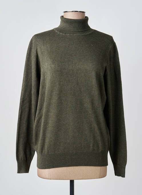 Pull col roulé resserrée sur le bas manches longues vert JENSEN femme