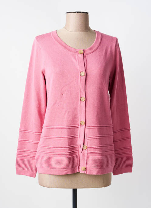 Gilet manches longues fermeture boutonnée sur le devant rose JENSEN femme