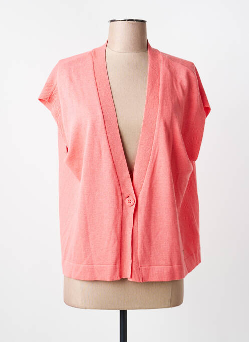 Gilet manches courtes fermeture boutonnée sur le devant rose LE PETIT BAIGNEUR femme