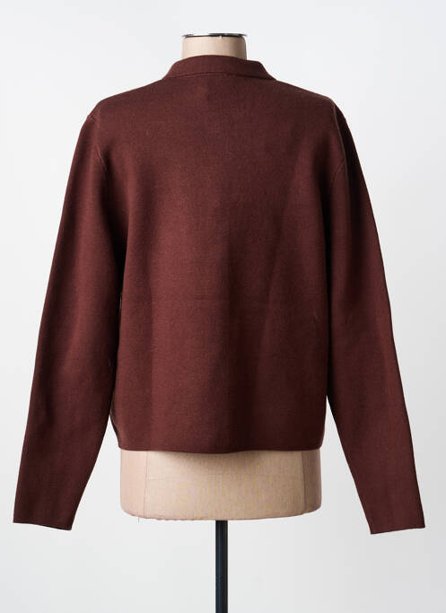 Gilet manches longues fermeture boutonnée sur le devant marron JULIE GUERLANDE femme