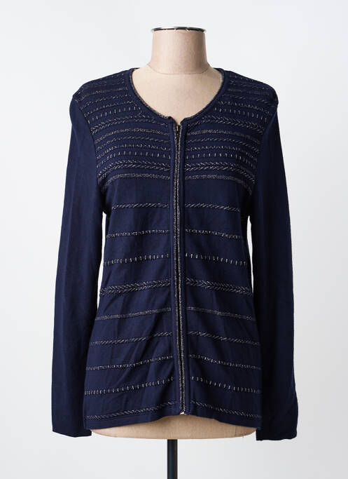 Gilet manches longues bleu CHRISTINE LAURE femme