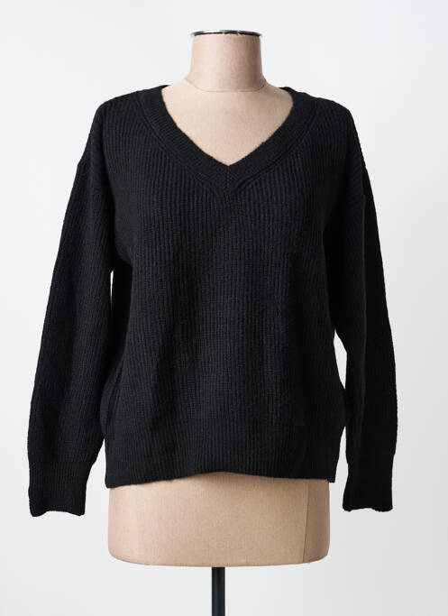 Pull col v manches longues noir C'EST BEAU LA VIE femme
