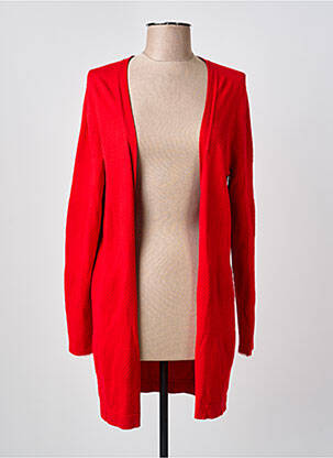 Gilet manches longues finition bords-côtes rouge STREET ONE femme