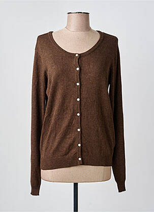 Gilet manches longues fermeture boutonnée sur le devant marron CULTURE femme