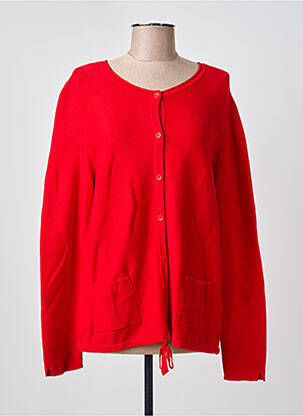 Gilet manches longues fermeture boutonnée sur le devant rouge CECIL femme