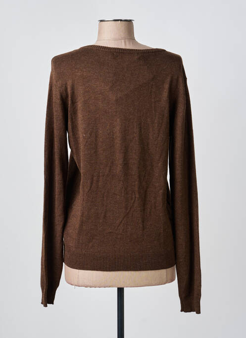 Gilet manches longues fermeture boutonnée sur le devant marron CULTURE femme
