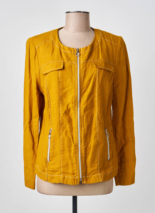 Veste casual col rond jaune CHRISTINE LAURE femme
