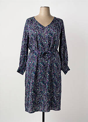 Robe mi-longue imprimé fantaisie manches longues violet LA FIANCÉE femme