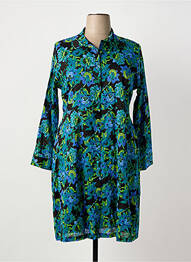 Robe mi-longue imprimé fleurs manches longues noir LA FIANCÉE femme