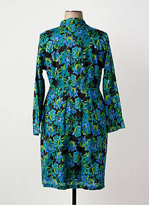 Robe mi-longue imprimé fleurs manches longues noir LA FIANCÉE femme