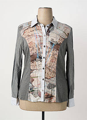 Chemisier coupe cintrée manches longues gris TINTA STYLE femme