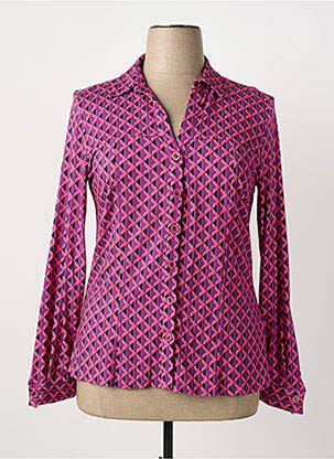 Chemisier coupe cintrée manches longues rose TINTA STYLE femme