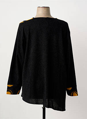 Pull tunique stretch manches longues noir FRANCK ANNA femme
