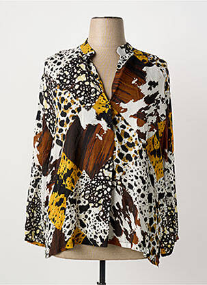 Blouse légère et transparente manches longues blanc FRANCK ANNA femme
